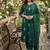 Beautiful  a dark green cotton kurta pant set featuring white floral embroidery and a matching dupatta