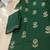 Beautiful  a dark green cotton kurta pant set featuring white floral embroidery and a matching dupatta