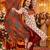 Beautiful premium white & red straight hand block printed kurti pant dupatta sets