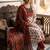 Beautiful premium white & red straight hand block printed kurti pant dupatta sets