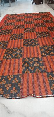 Beautiful premium white & red straight hand block printed kurti pant dupatta sets 5