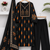 Beautiful premium black printed &  embroidered cotton kurta set with dupatta