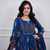 Beautiful premium blue printed &  embroidered cotton kurta set with dupatta