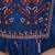 Beautiful premium blue printed &  embroidered cotton kurta set with dupatta