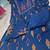 Beautiful premium blue printed &  embroidered cotton kurta set with dupatta