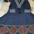 Beautiful premium blue flared anarkali cotton kurti set with a block-printed dupatta