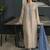 Beige chanderi silk sequence embroidered kurta set with aqua chinon dupatta