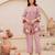 Lavender chanderi silk sequence embroidered round neck kurta co-ord set