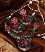 Vintage floral oxidized jewelry set