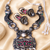 Tribal Bloom Oxidized Silver Necklace Set