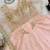 PINK COLOUR Faux Georgette Gown Lehenga Set