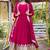Rani pink heavy embroidered fox georgette gown with dupatta