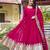 Rani pink heavy embroidered fox georgette gown with dupatta