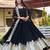 Black heavy embroidered fox georgette gown with dupatta