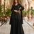 Black premium chinon beads work suit set with dupatta