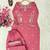 Coral roman silk embroidered kurti with farshi palazzo set