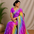Multicolor chiffon saree with Unstitched blouse