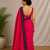Solid gulabi saree with border (Without Blouse)