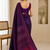 Block printed purple saree with Unstitched blouse