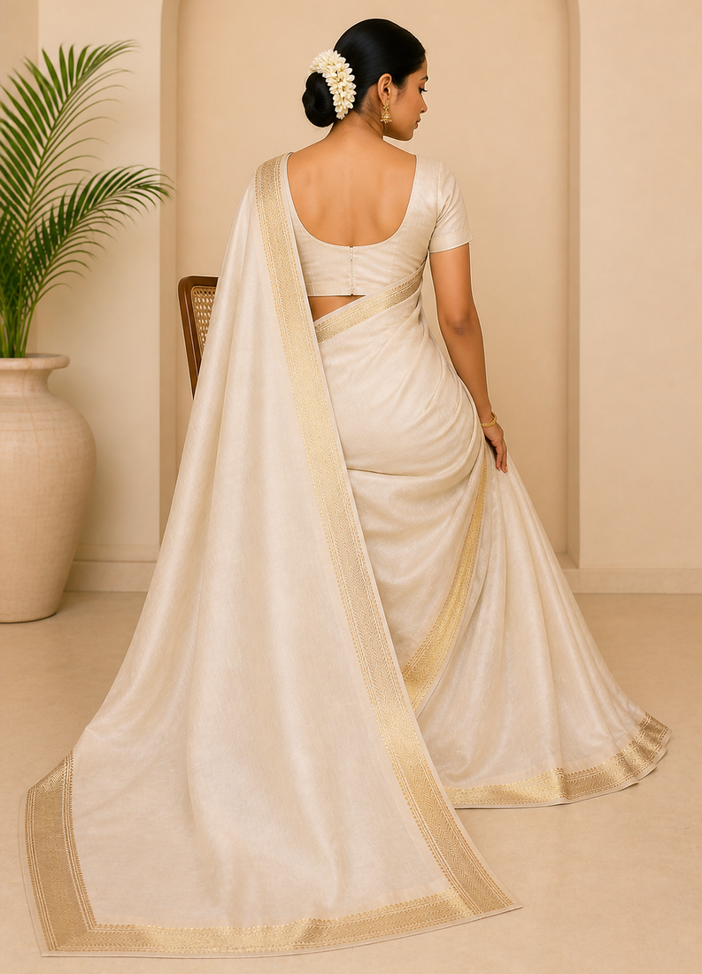 Pure maheshwari saree With Unstitched Blouse