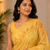 Yellow Hand Painted Khadi Handloom Saree With Blouse