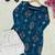 Teal blue muslin cotton digital printed kurti with embroidered farshi palazzo set