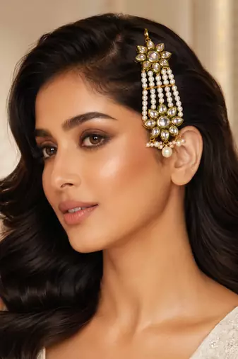 Royal Kundan Jhoomer with Pearl Drops