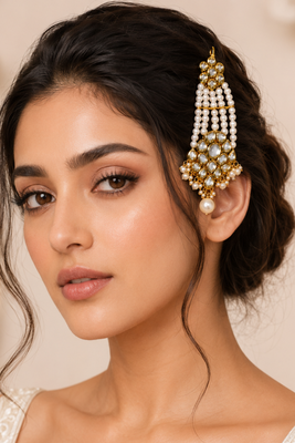 Ethnic gold plated kundan jhoomer 1