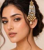 Ethnic gold plated kundan jhoomer