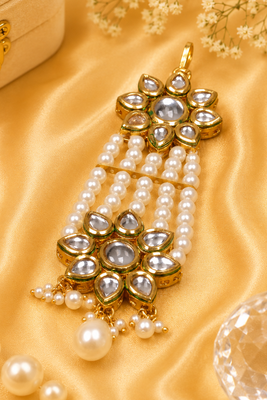 Royal Kundan Jhoomer with Pearl Drops 2