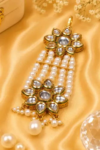 Royal Kundan Jhoomer with Pearl Drops