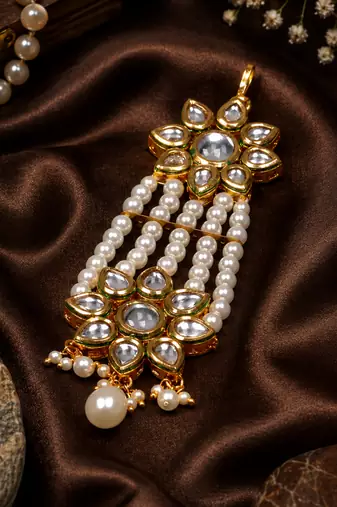 Royal Kundan Jhoomer with Pearl Drops