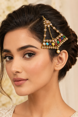 Regal triangle kundan stone jhoomer 1