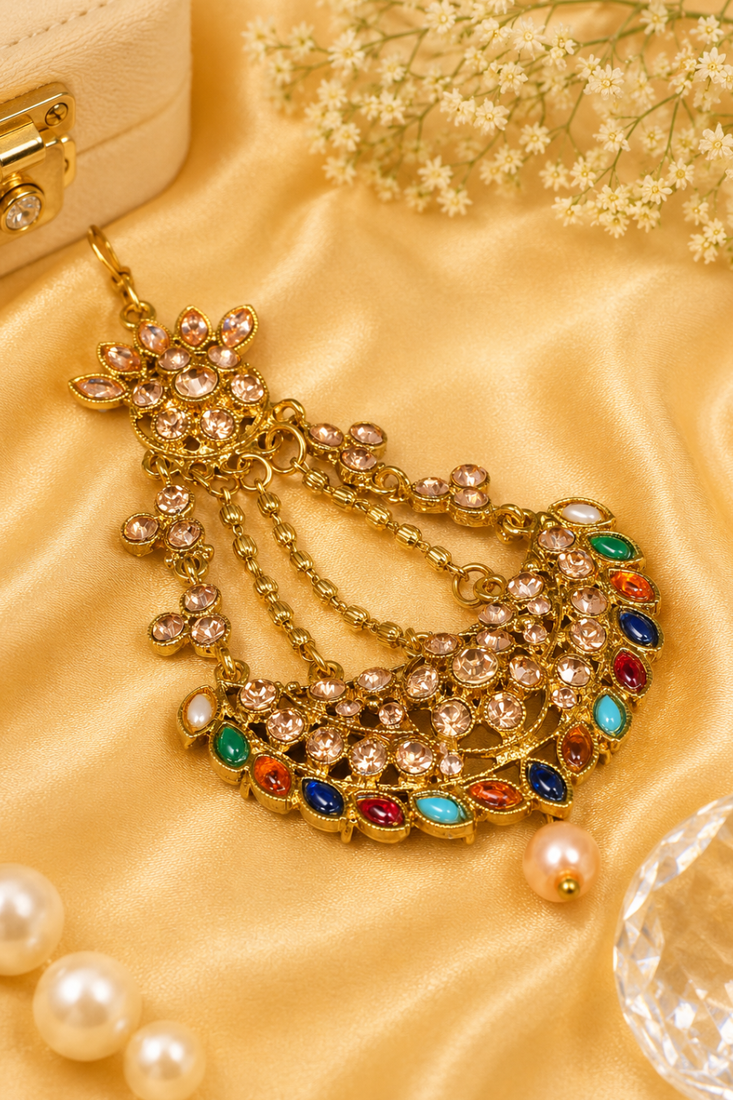 Navratna Royale Kundan Stone Jhoomer