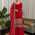 Rani pink faux georgette sequins embroidered anarkali suit set with printed dupatta