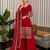 Rani pink faux georgette sequins embroidered anarkali suit set with printed dupatta
