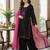 Black colour rayon embroidered kurta palazzo set with georgette dupatta