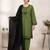 Green colour rayon embroidered kurta palazzo set with georgette dupatta