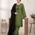Green colour rayon embroidered kurta palazzo set with georgette dupatta
