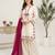 Cream colour rayon embroidered kurta palazzo set with georgette dupatta