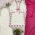 Cream colour rayon embroidered kurta palazzo set with georgette dupatta