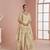 Beige koding embrodary silk blend sharara salwar suit