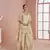 Beige koding embrodary silk blend sharara salwar suit