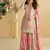 Pink koding embrodary silk blend sharara salwar suit