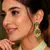 Emerald bloom cz dangler earrings