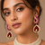 Ruby Blossom American Diamond Earrings