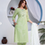 Beautiful jaipuri green straight-fit  bandhani design cotton kurta set