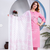 Beautiful jaipuri pink straight-fit  bandhani design cotton kurta set