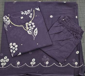 Beautiful purple kurta set with pant and dupatta 5