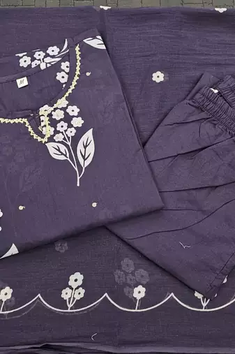 Beautiful purple kurta set with pant and dupatta